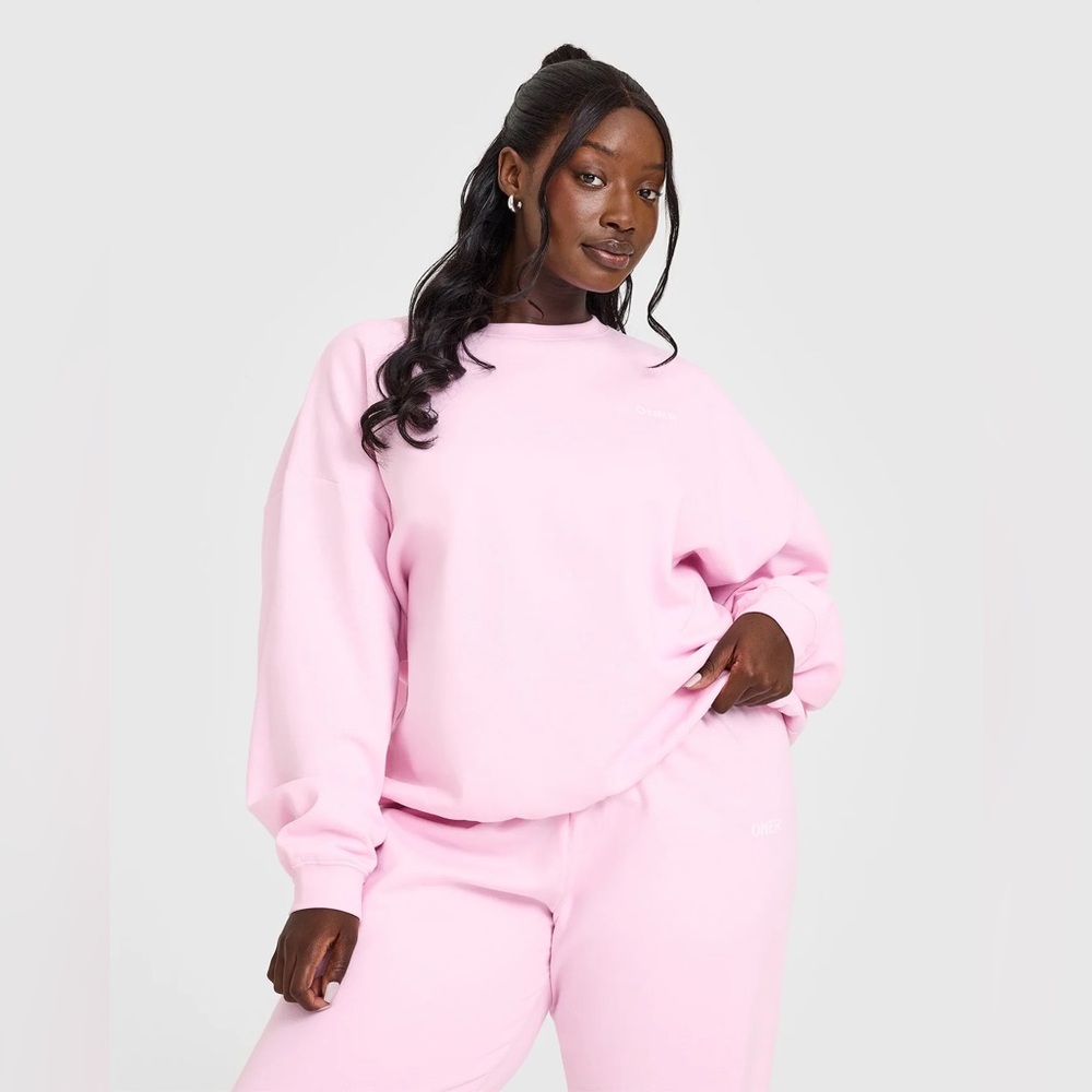 Oner Active Lightweight Sweatshirt with Oner Logo | Washed Chalk Pink - S